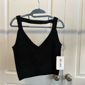 Jo+Jax Black Knit Knot Crop Top – Size Medium – NWT